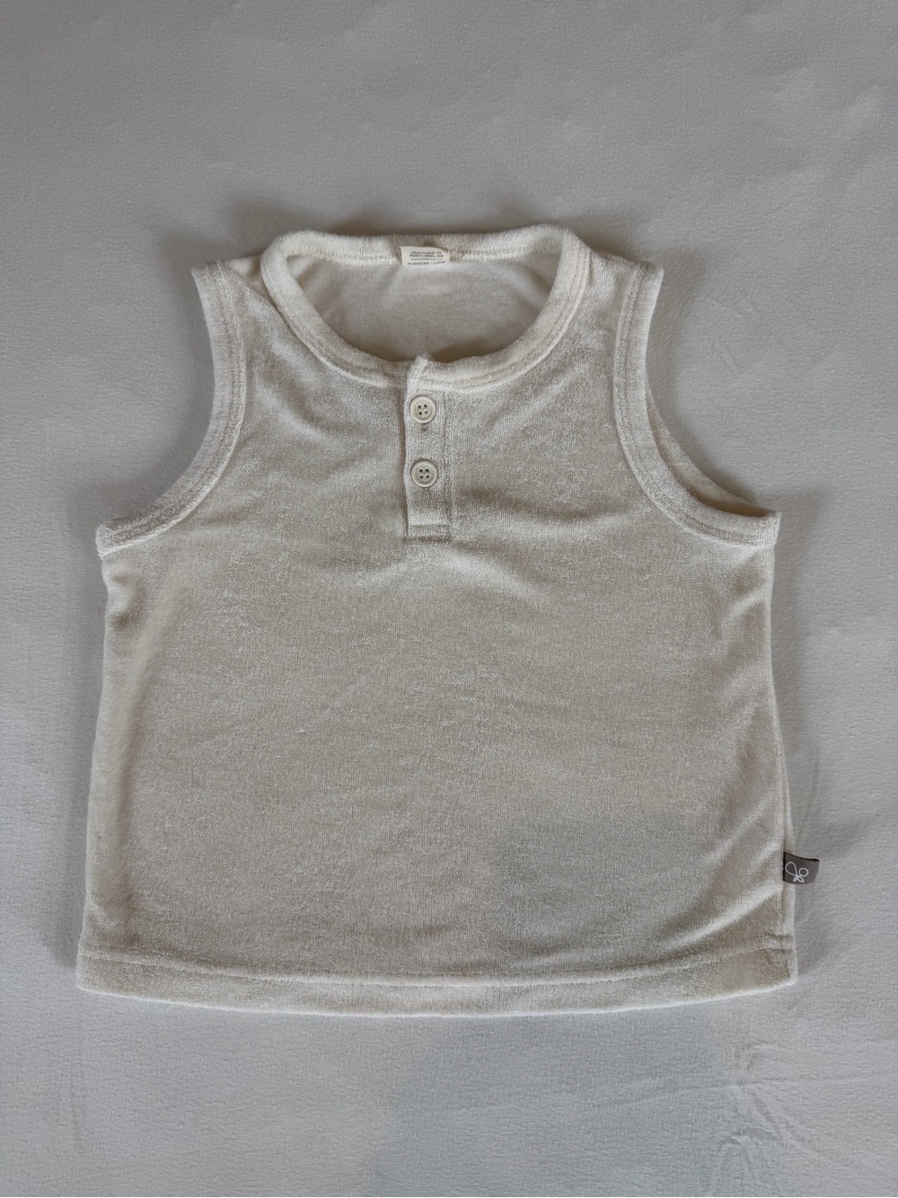 Guomi Cream Tank Top with Button Size 3T